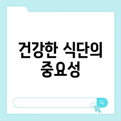 건강한 식단의 중요성