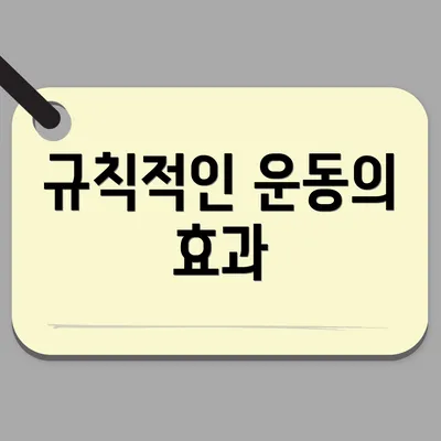 규칙적인 운동의 효과