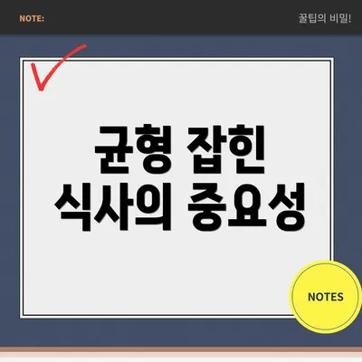 균형 잡힌 식사의 중요성