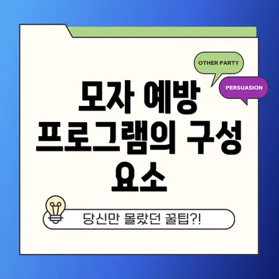 모자 예방 프로그램의 구성 요소