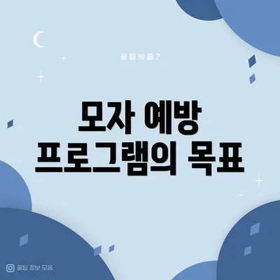 모자 예방 프로그램의 목표