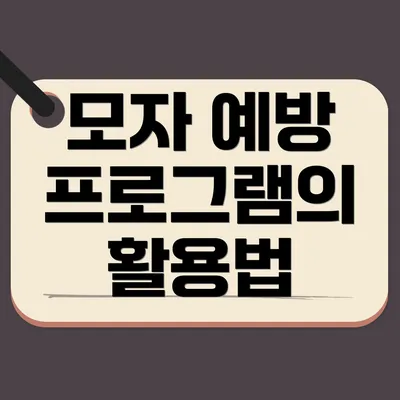 모자 예방 프로그램의 활용법