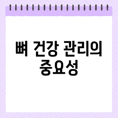 뼈 건강 관리의 중요성