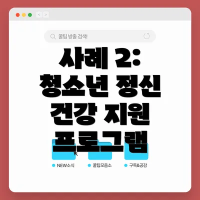 사례 2: 청소년 정신 건강 지원 프로그램