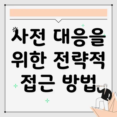 사전 대응을 위한 전략적 접근 방법