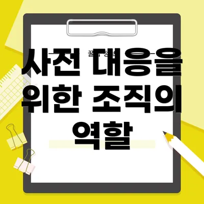사전 대응을 위한 조직의 역할