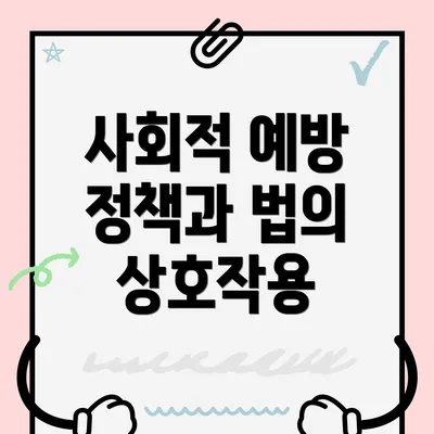 사회적 예방 정책과 법의 상호작용