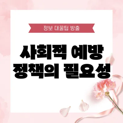 사회적 예방 정책의 필요성