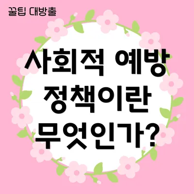 사회적 예방 정책이란 무엇인가?