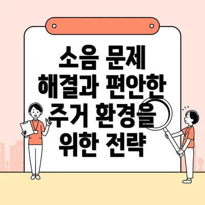 소음 문제 해결과 편안한 주거 환경을 위한 전략