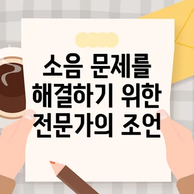 소음 문제를 해결하기 위한 전문가의 조언