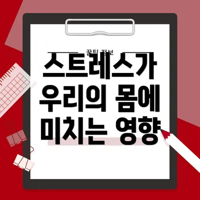 스트레스가 우리의 몸에 미치는 영향