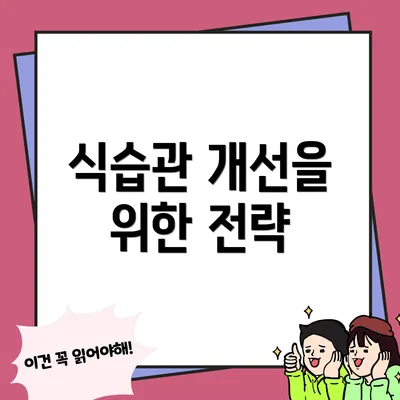 식습관 개선을 위한 전략