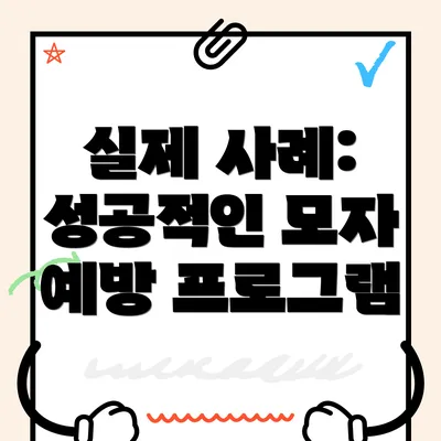 실제 사례: 성공적인 모자 예방 프로그램