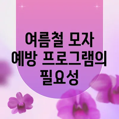 여름철 모자 예방 프로그램의 필요성