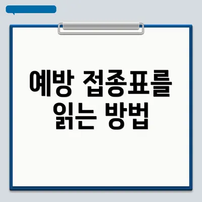 예방 접종표를 읽는 방법