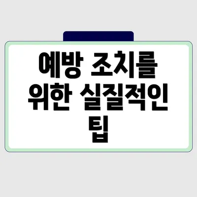 예방 조치를 위한 실질적인 팁