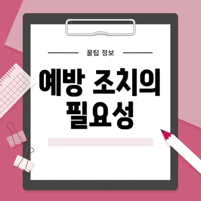 예방 조치의 필요성