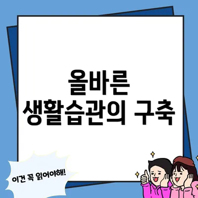 올바른 생활습관의 구축