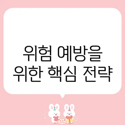 위험 예방을 위한 핵심 전략