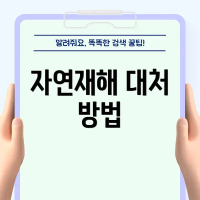 자연재해 대처 방법