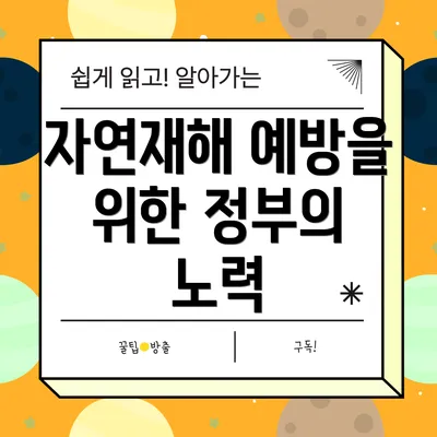 자연재해 예방을 위한 정부의 노력