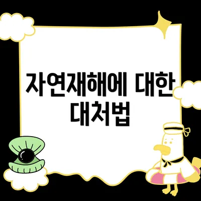 자연재해에 대한 대처법
