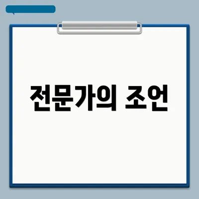 전문가의 조언