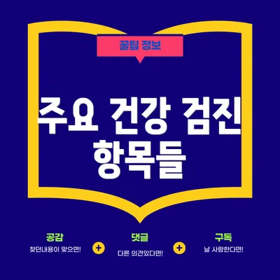 주요 건강 검진 항목들