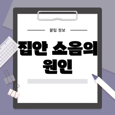 집안 소음의 원인