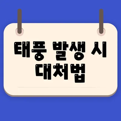 태풍 발생 시 대처법
