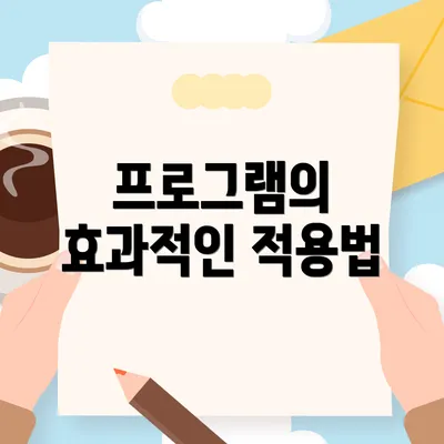 프로그램의 효과적인 적용법