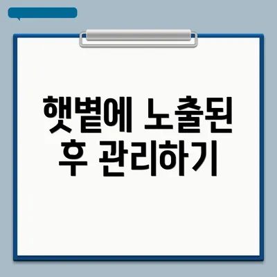 햇볕에 노출된 후 관리하기