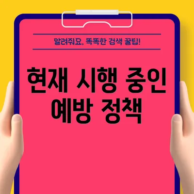 현재 시행 중인 예방 정책