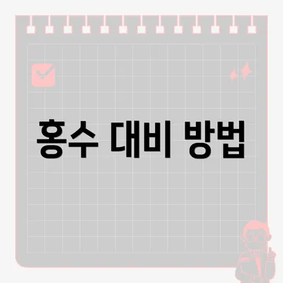 홍수 대비 방법