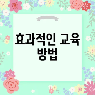 효과적인 교육 방법