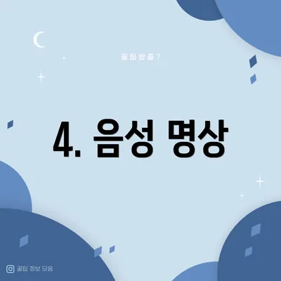 4. 음성 명상
