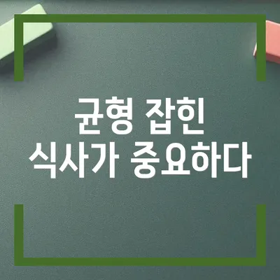 균형 잡힌 식사가 중요하다