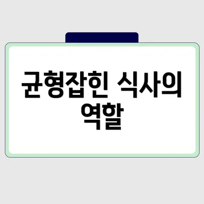 균형잡힌 식사의 역할