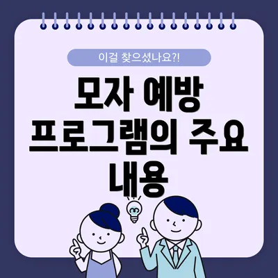 모자 예방 프로그램의 주요 내용