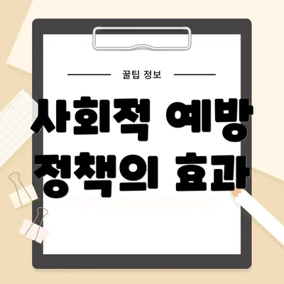 사회적 예방 정책의 효과