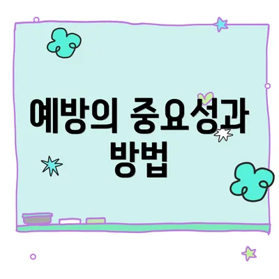 예방의 중요성과 방법