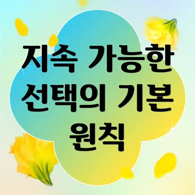 지속 가능한 선택의 기본 원칙