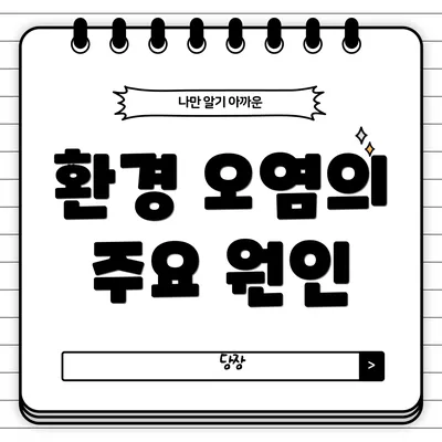 환경 오염의 주요 원인