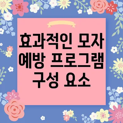 효과적인 모자 예방 프로그램 구성 요소