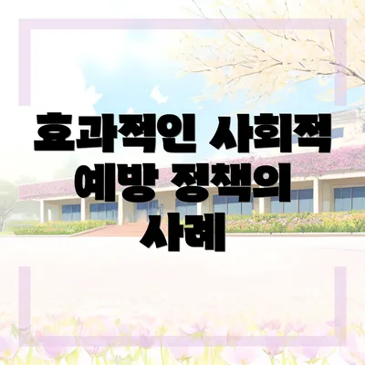 효과적인 사회적 예방 정책의 사례